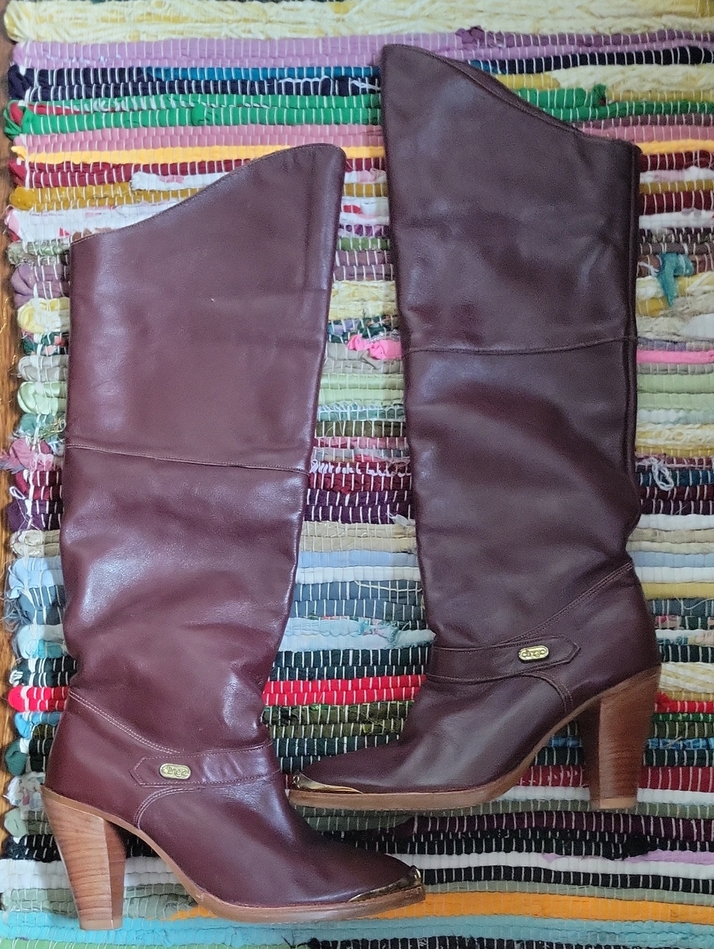 Dingo Foldover Burgundy Boots Size 5.5